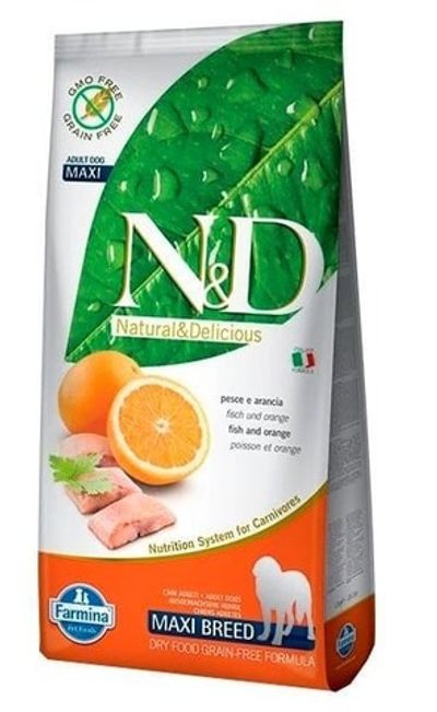 Сухой беззерновой корм N&D для собак крупных и средних пород из свежей сельди с апельсином 2,5кг