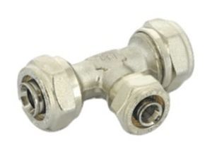 Тройник обжимной равнопроходной Uni-Fitt для металлопластиковых труб