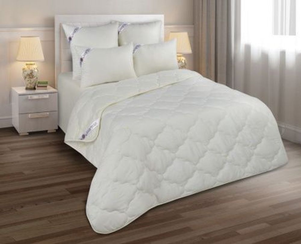 Одеяло всесезонное 1,5-спальное 140х205, "Лебяжий Пух", глосс-сатин