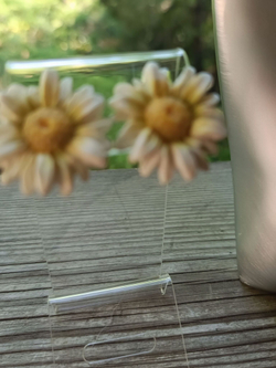 Серьги-пуссеты Ромашки