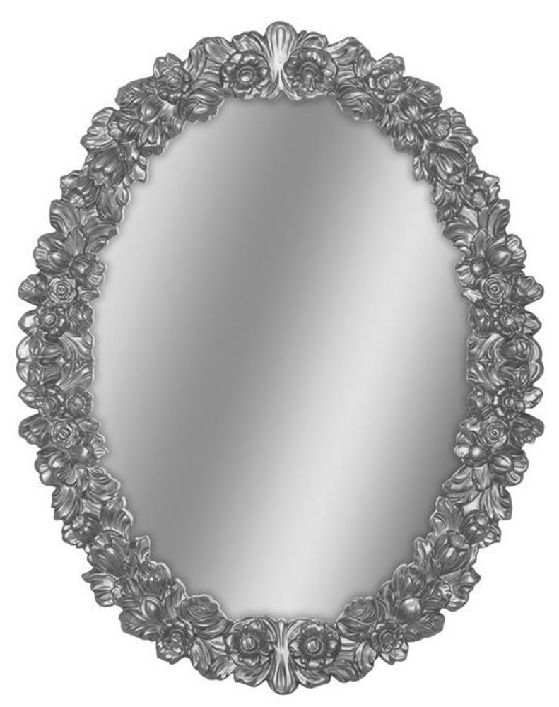 Зеркало ISABELLA овальное без фацета 740 арт. TS-0044-740-S/L поталь серебро