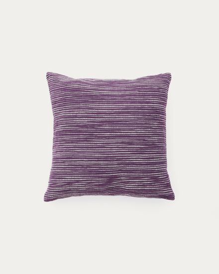 Чехол для подушки из жаккардовой ткани в фиолетовую полоску 45 x 45 см