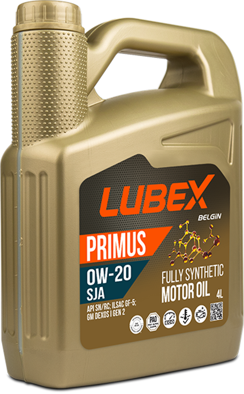 Масло Lubex Primus SJA 0W20 SN/RC TT (4л) ПАО-синтетика