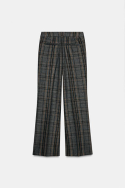 ZARA БРЮКИ В КЛЕТКУ, СЕРЫЙ/НЕЖНО-КОРИЧНЕВЫЙ