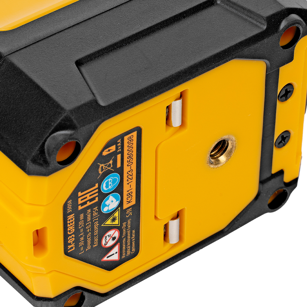 Лазерный уровень LX 03 Green, 30 м, 520 нм, резьба 1/4" Denzel