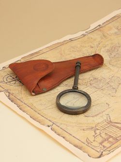 Nautical Морская лупа в кожаном футляре