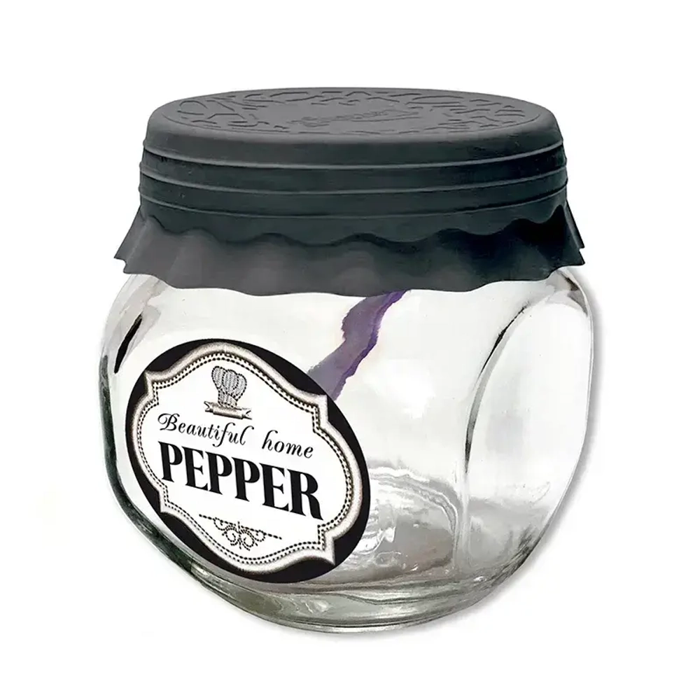 Банка стеклянная для продуктов 200мл «PEPPER» ТО66, с ложкой
