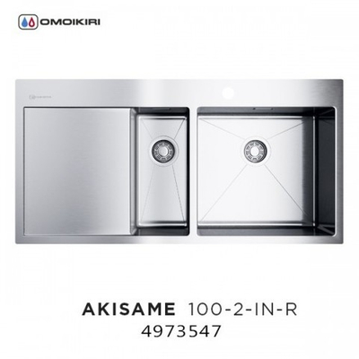 Кухонная мойка Omoikiri Akisame 100-2-IN-R нерж.сталь/нержавеющая сталь 4973547