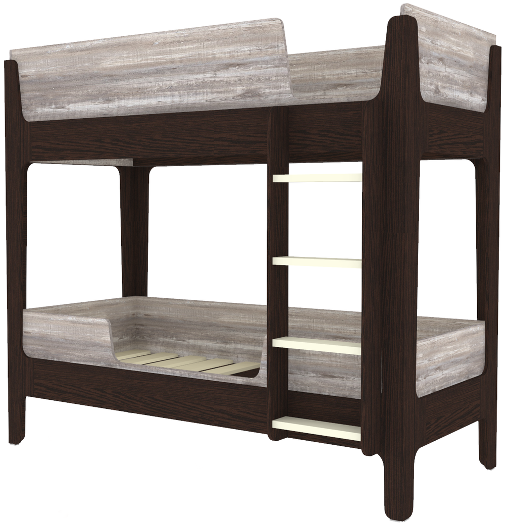 Кровать двухъярусная КарИВи Лотос Венге Бетон