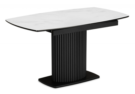Стол стеклянный Woodville Фестер 140(180)х80 кристл статуарио, черный