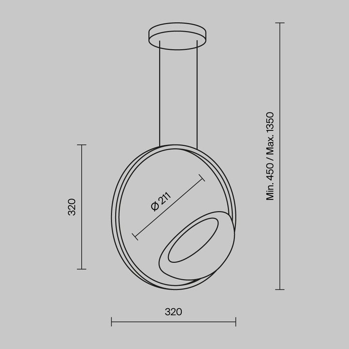 Подвесной светодиодный светильник Maytoni Lunare MOD327PL-L5BS3K