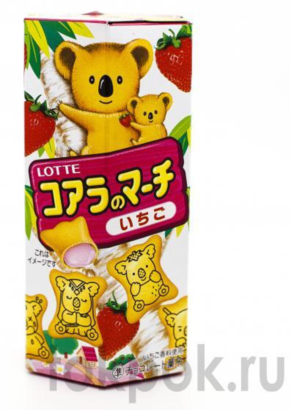 Печенье Lotte Мишки Коалы с клубничной начинкой, 48 гр.