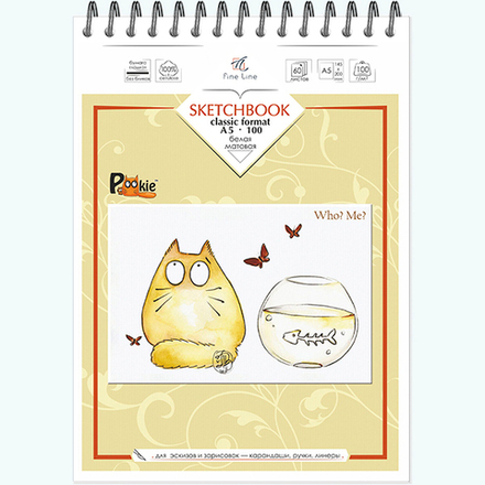 Блокнот-скетчбук SKETCHBOOK 100 формат А5 60 листов на металлическом гребне