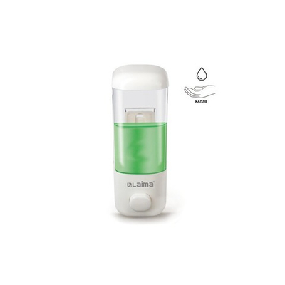 Диспенсер д/жидкого мыла ЛАЙМА 500 мл. наливной, ABS пластик, белый 601792