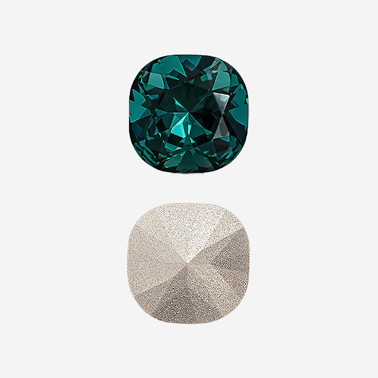 Кристалл Кушон (Сushion), оттенок "Голубой Циркон"/"Blue Zircon", 10мм