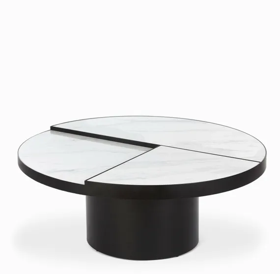 Кофейный стол Vaso Ø90 см, белая керамика