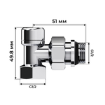 Набор термостатический угловой Royal Thermo Design 1/2quot;М30х1,5 (Хром)