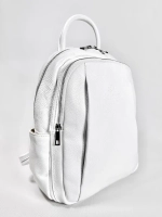 Женский городской рюкзак из натуральной кожи белого цвета