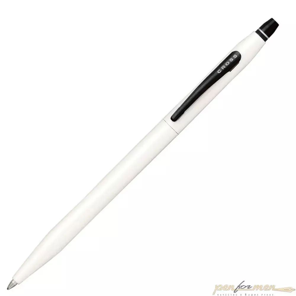 Ручка гелевая Cross Click без колпачка с тонким стержнем Pearlescent White