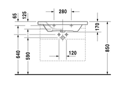 Раковина для мебели Duravit DuraStyle 2320800000 схема