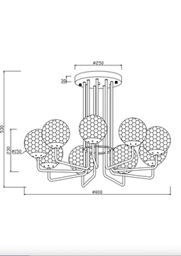 Люстра потолочная 9*Е14 2119/09/09P хром Steely Stilfort