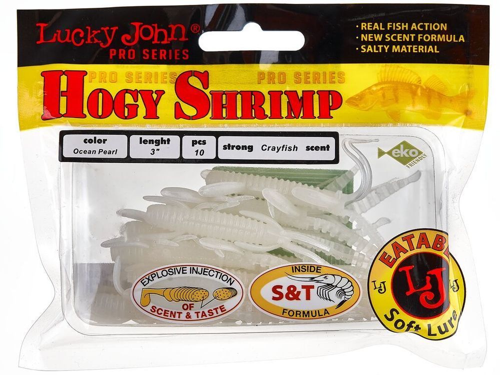 Мягкая приманка Lucky John Series HOGY SHRIMP 3.0in (76 мм), цвет 033, 10 шт/уп