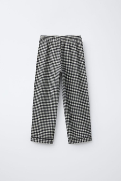 ZARA ПИЖАМА В КЛЕТКУ ВИШИ, ЧЕРНЫЙ/ЭКРЮ