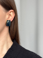 Серьги с тёмно-синей эмалью Monet