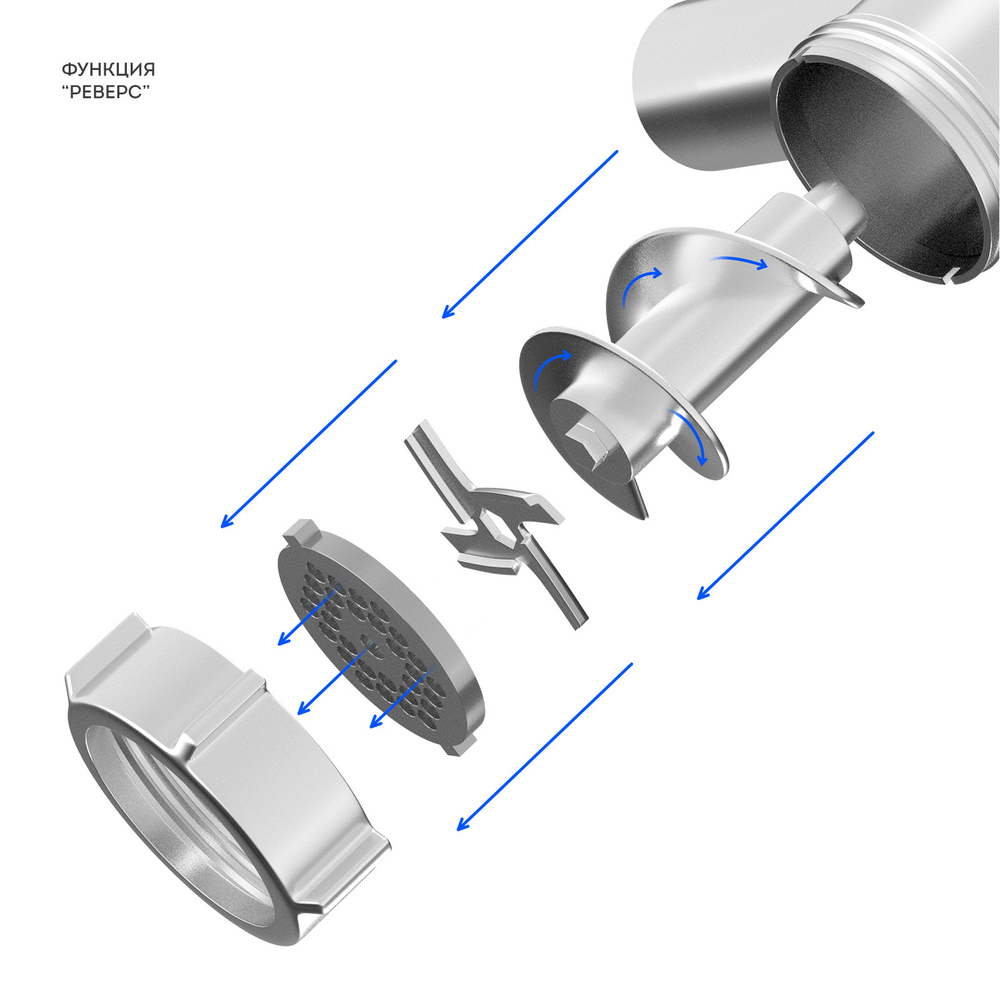 Мясорубка электрическая Galaxy Line GL2420, насадки для шинковки, соковыжималка