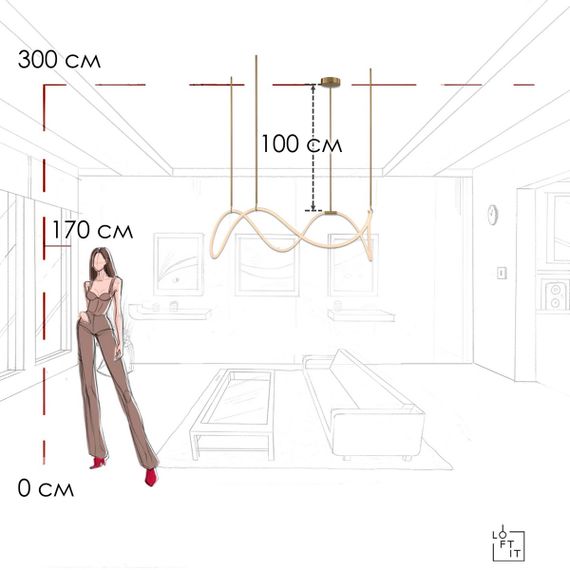 Подвесной светильник LOFT IT Thread 10388P/C Brass