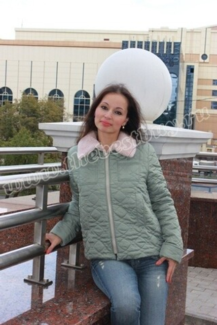 Куртка короткая Плащевка/Лама  (MagicWool) - размеры 42-58 (мод.76)