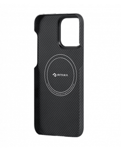 Чехол iPhone 15 Pro Max Pitaka MagEZ Case 4 Aramid Fiber 600D (черный/серый)