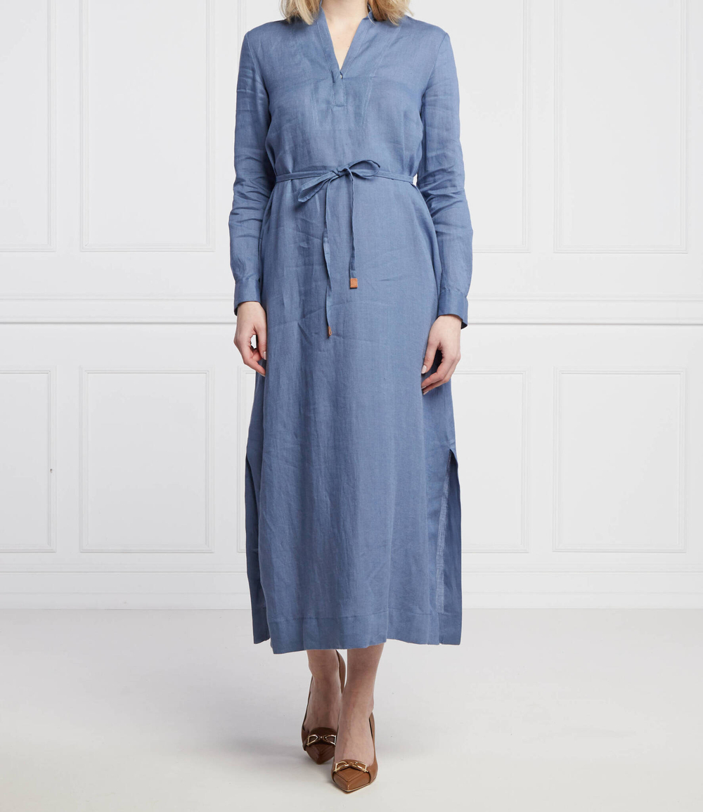 Льняное платье GIALLO Marella SPORT - голубой(32210124)