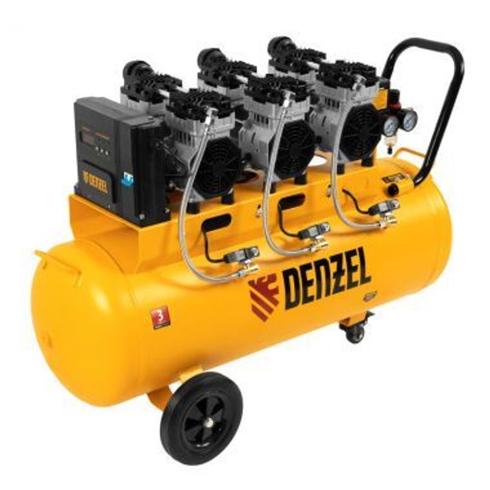 Компрессор безмасляный малошумный Дензел DLS 2250/100, 100л 410л/мин