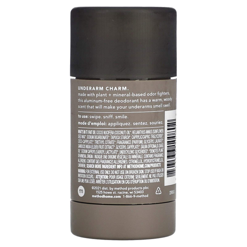 Method, Для мужчин, дезодорант, кедр и кипарис, 75 г (2,65 унции)