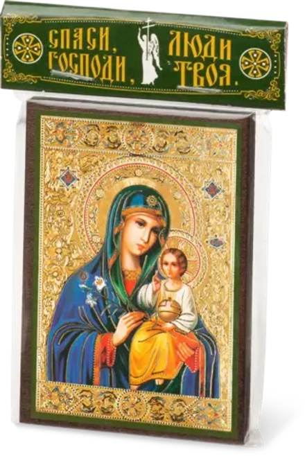 Икона БМ "Неувядаемый цвет" 6х9 на МДФ-6