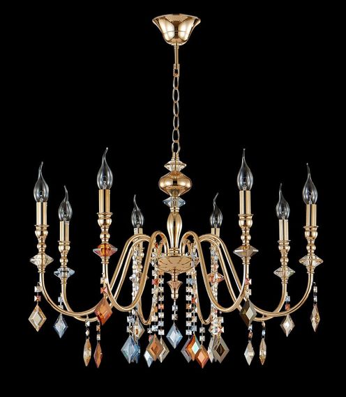 Подвесная люстра Crystal Lux MERCEDES SP8 GOLD/COLOR
