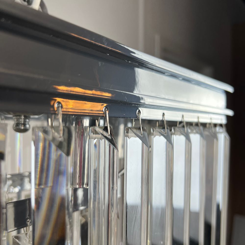 Подвесная Люстра Rh 1920S Odeon Clear Glass Fringe Chrome By Imperiumloft