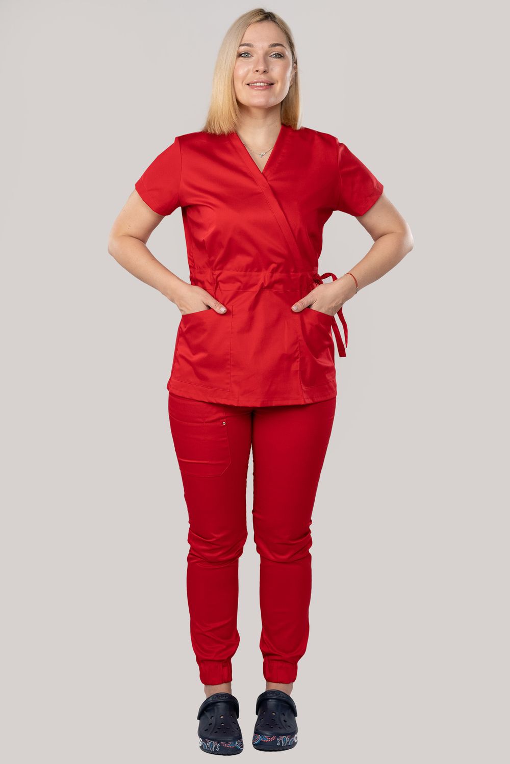 Костюм медицинский женский 386 КРАСНЫЙ