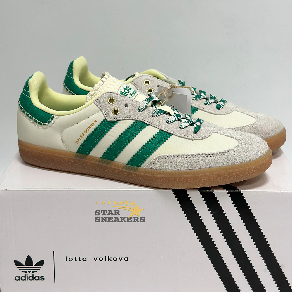 ADIDAS SAMBA x Wales Bonner "Cream White Bold Green"