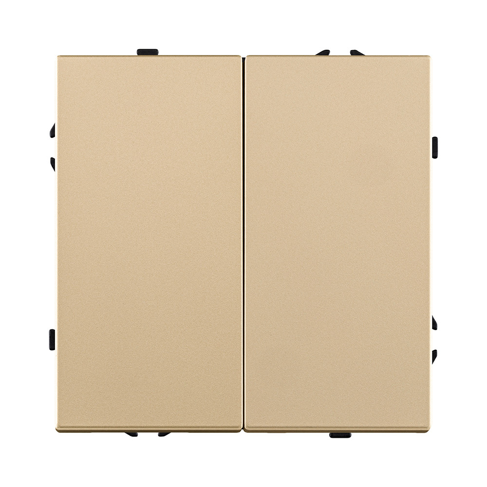 Выключатель кнопочный 2-клавишный 10А/250В, золотой Kollinger Eclipse EC-025GD