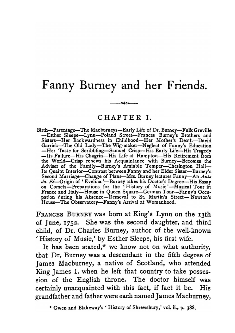 Fanny Burney and Her Friends. Select passages from her diary and other writings | Fanny Burney