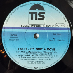 Винтажная виниловая пластинка LP Family It is Only A Movie (Germany 1984)
