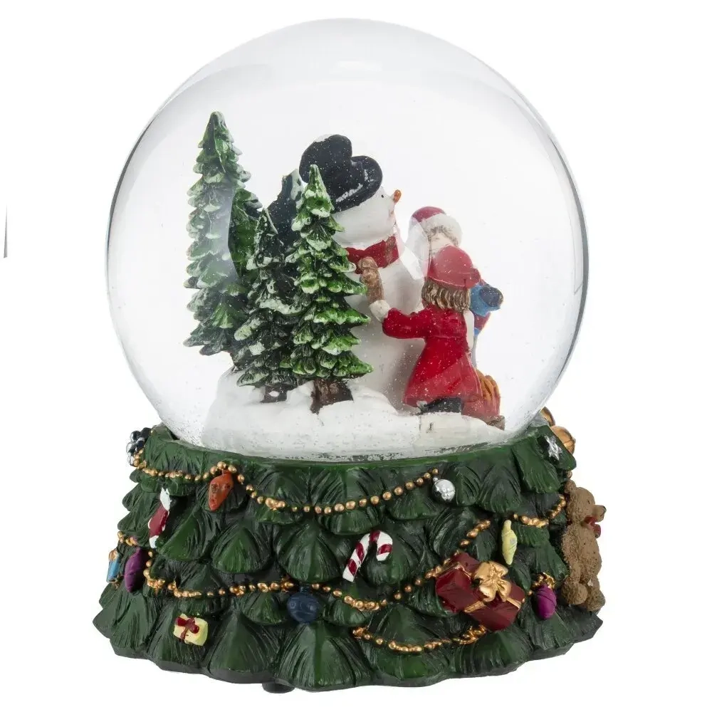 Фигурка декор в стекл шаре "Снеговик" (подсв, муз, вьюга, AAх3 н/п), D 14 см, L15,5 W15,5 H20 см