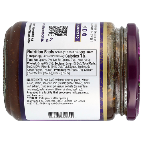 ChocZero, Fruit Spread, виноград, 340 г (12 унций)