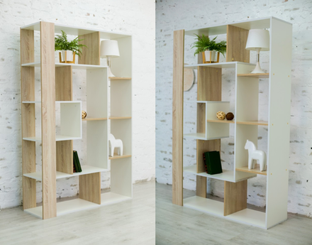 Стеллаж В-10 ЛДСП Бруно дуб сонома/белый