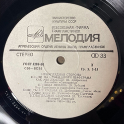 Винтажная виниловая пластинка LP Сборник Ненаглядная Сторона Песни На Стихи Игоря Шаферана (СССР 1983) (Самоцветы, Верасы, Леся Песня)