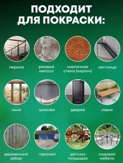 Грунт-эмаль по ржавчине 3 в 1, Краска по металлу, быстросохнущая 0,8 кг AKRIMAX-PREMIUM, глянцевое покрытие, черная