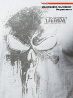 Футболка спортивная хлопковая мужская белая LEGENDA Череп Каратель