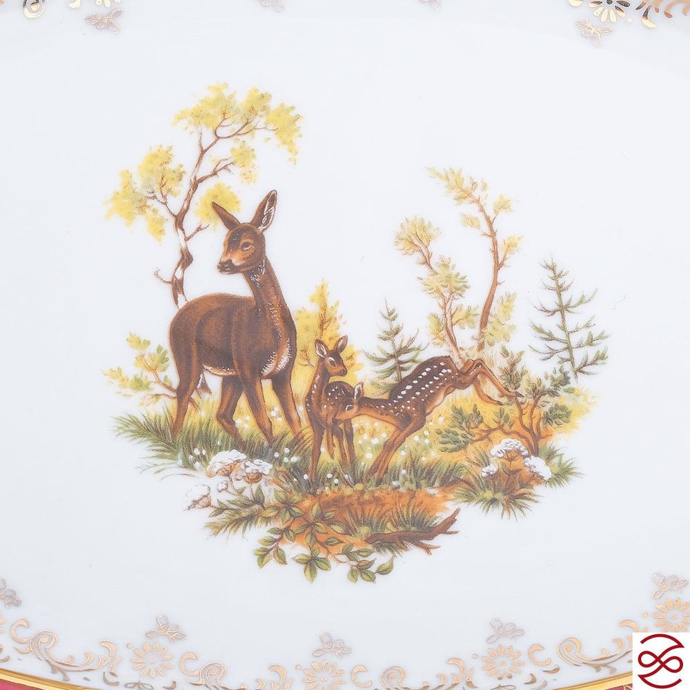 Блюдо овальное Repast Охота красная Мария-тереза 28 см